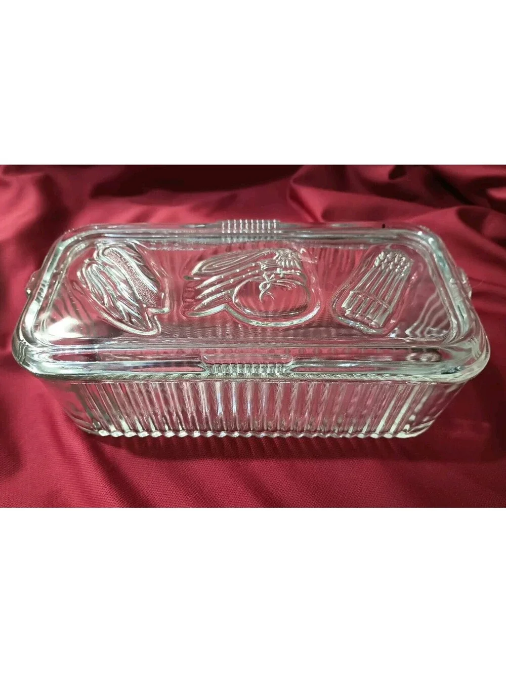 Vintage Eco friendly Storage Container Glass Clear W/ Lid No Microplastics